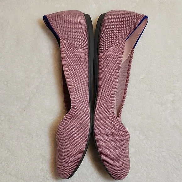 Rothy's The Flat Begonia Pink Knit Fabric Slip On Ballet Flats Bubble Gum Sz 9 - Picture 6 of 16